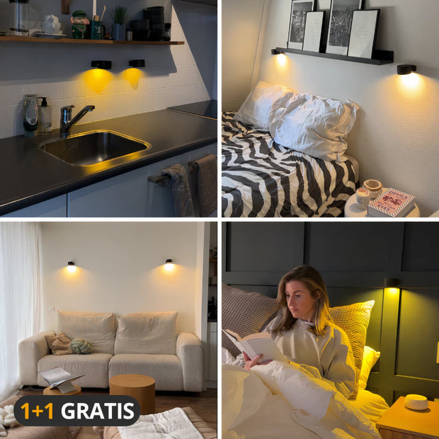 FlexiLume™ | Kabellose dimmbare LED-Wandleuchte mit 360°-Drehfunktion